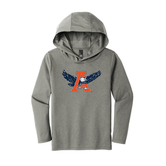 The Auburn Throwback Eagle | Youth Grey Frost Long Sleeve Hoodie