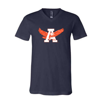 The Auburn Throwback Eagle | Navy V-Neck Tee