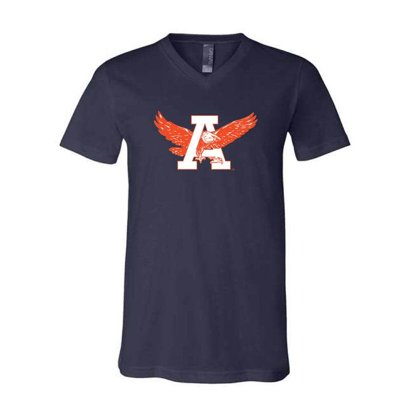 The Auburn Throwback Eagle | Navy V-Neck Tee