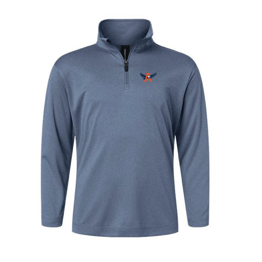 The Auburn Throwback Eagle | Youth Heather Navy Quarter-Zip