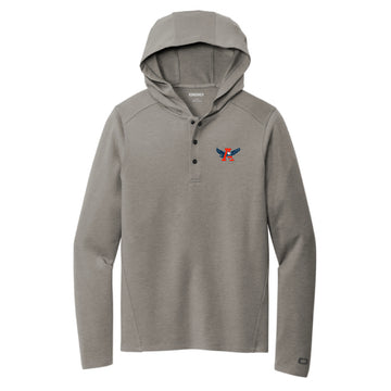 The Auburn Throwback | Embroidered Petrol Grey Heather Hooded Jacket