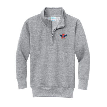 The Auburn Throwback | Embroidered Youth Athletic Heather 1/4 Pullover Sweatshirt