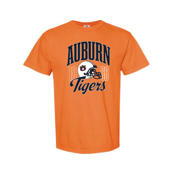 The Vintage Tigers Football Helmet | Adult Burn Orange Tee