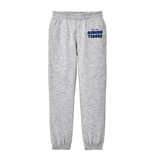 The Auburn Tigers Puff | Youth Light Heather Grey Sweatpant
