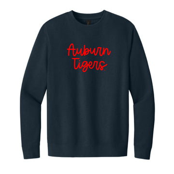 The Auburn Tigers Script | Embroidered New Navy Crewneck Sweatshirt