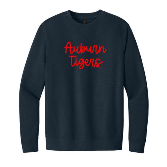 The Auburn Tigers Script | Embroidered New Navy Crewneck Sweatshirt