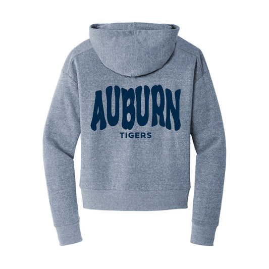 The Auburn Tigers Wavy |  Navy Frost 1/2 zip Pullover