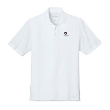 The Auburn University College of Education Logo | Adult White Pique Polo