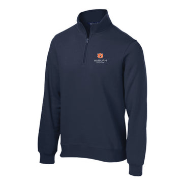 The Auburn University College of Education Logo | Adult True Navy 1/4-Zip Sweatshirt