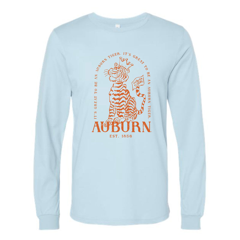 The Auburn Vintage Tiger | Baby Blue Long Sleeve Tee