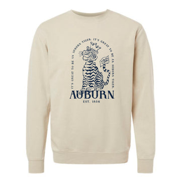 The Auburn Vintage Tiger | Pigment Ivory Crewneck Sweatshirt