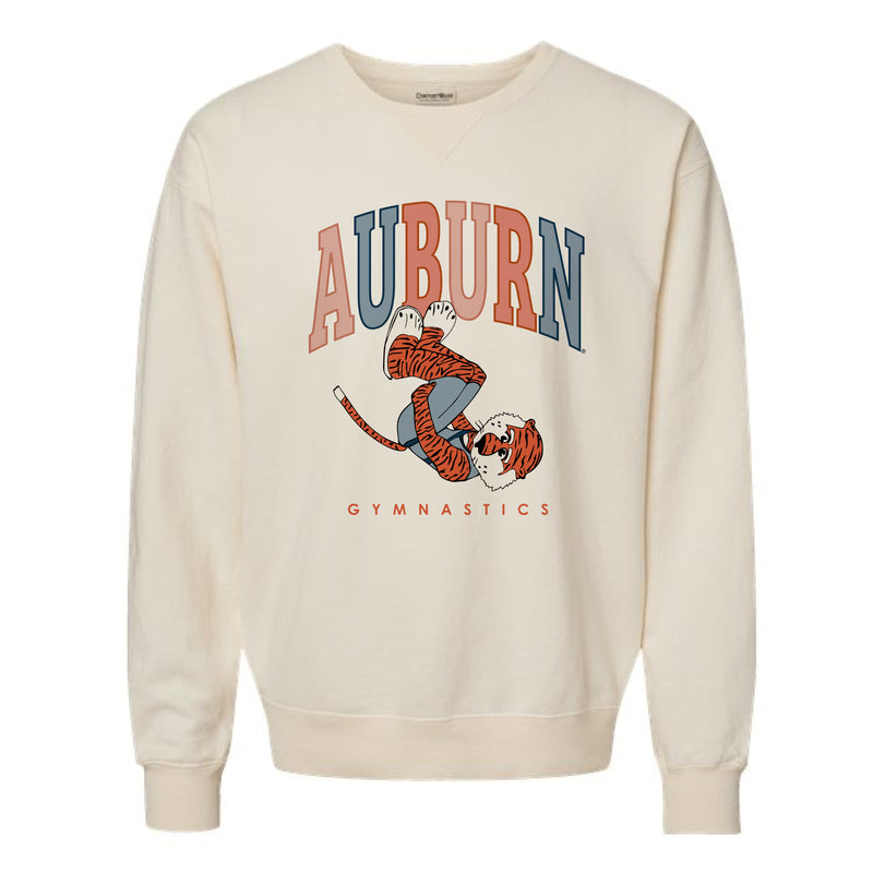 The Auburn Arch Front Tuck Aubie | Adult Parchment Sweatshirt