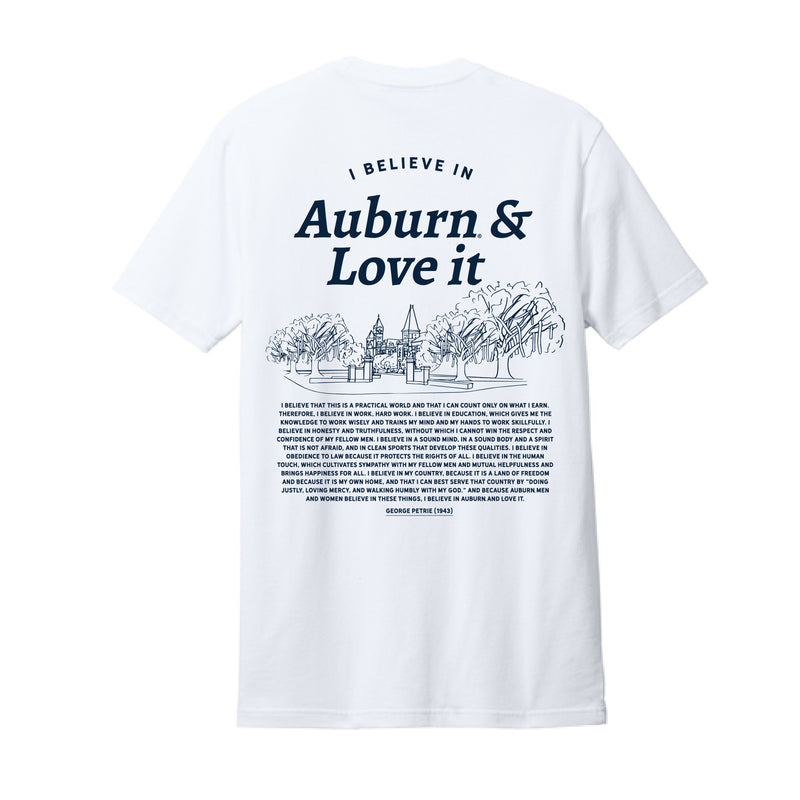 The Auburn and Love it Sketch | Adult White Tee