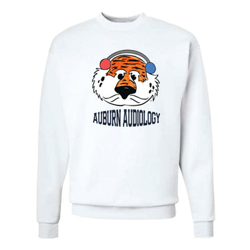The Audiology Aubie | White Crewneck Sweatshirt