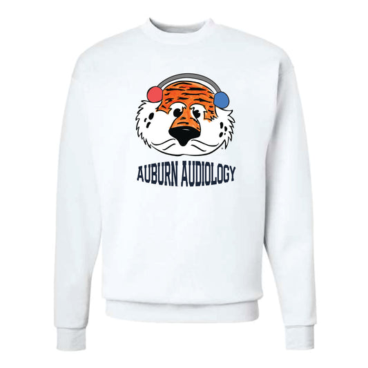 The Audiology Aubie | White Crewneck Sweatshirt