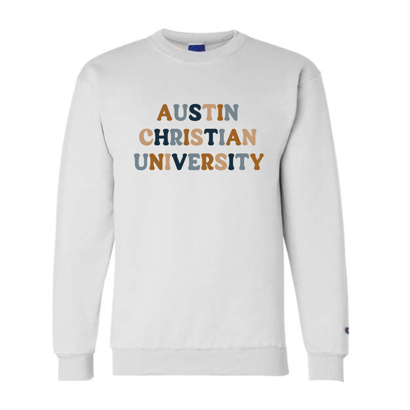 The Austin Christian Multi | White Crewneck Sweatshirt