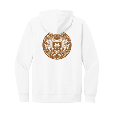 The Austin Christian University Seal | White Fleece Hoodie