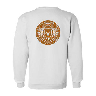 The Austin Christian University Seal | White Crewneck Sweatshirt