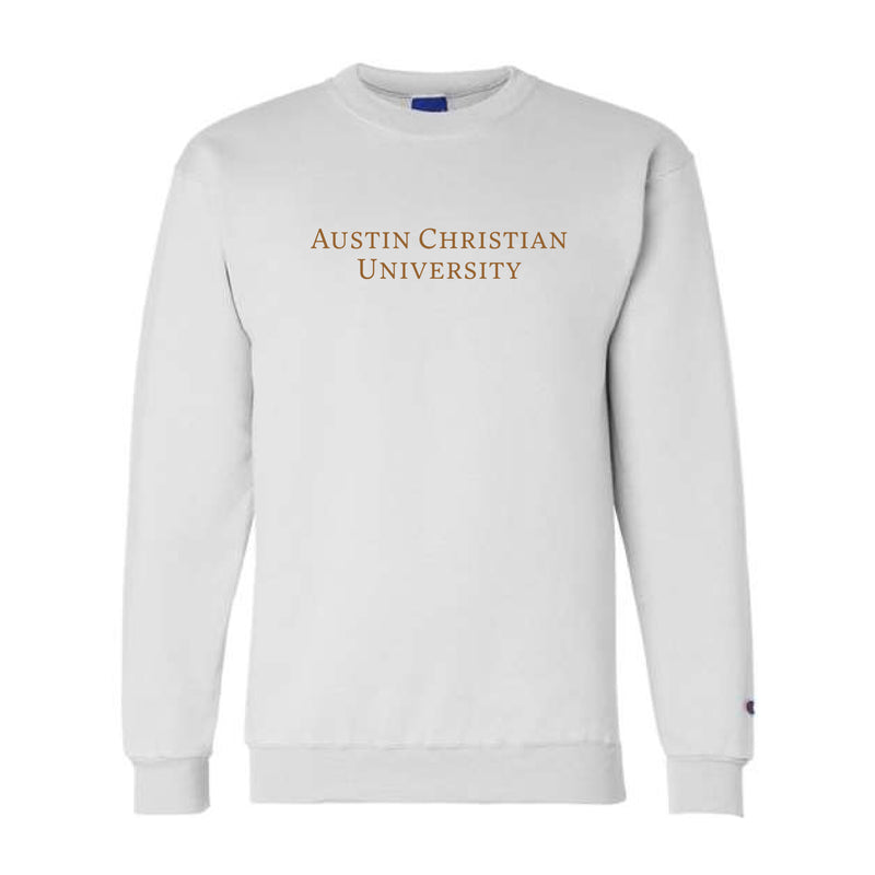 The Austin Christian University Seal | White Crewneck Sweatshirt