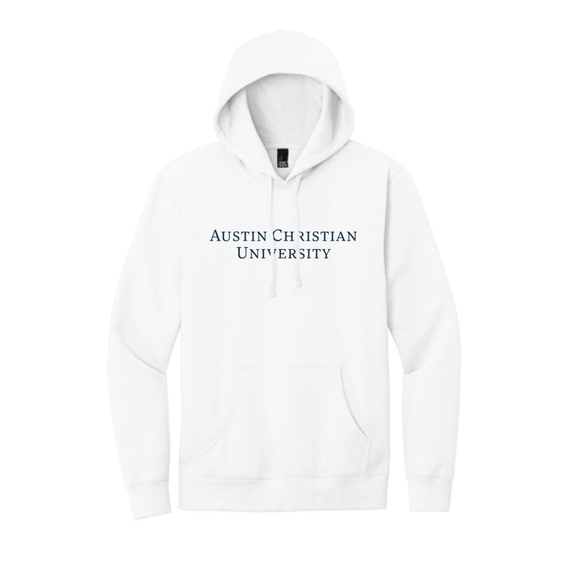 The Austin Christian University Serif | White Fleece Hoodie