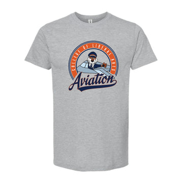 The Aviation Circle | Heather Grey Oversized Tee