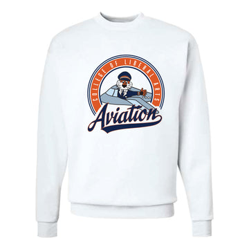 The Aviation Circle | White Crewneck Sweatshirt