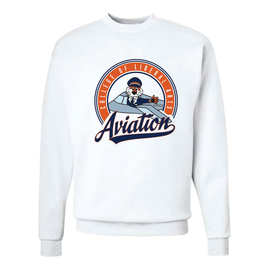 The Aviation Circle | White Crewneck Sweatshirt