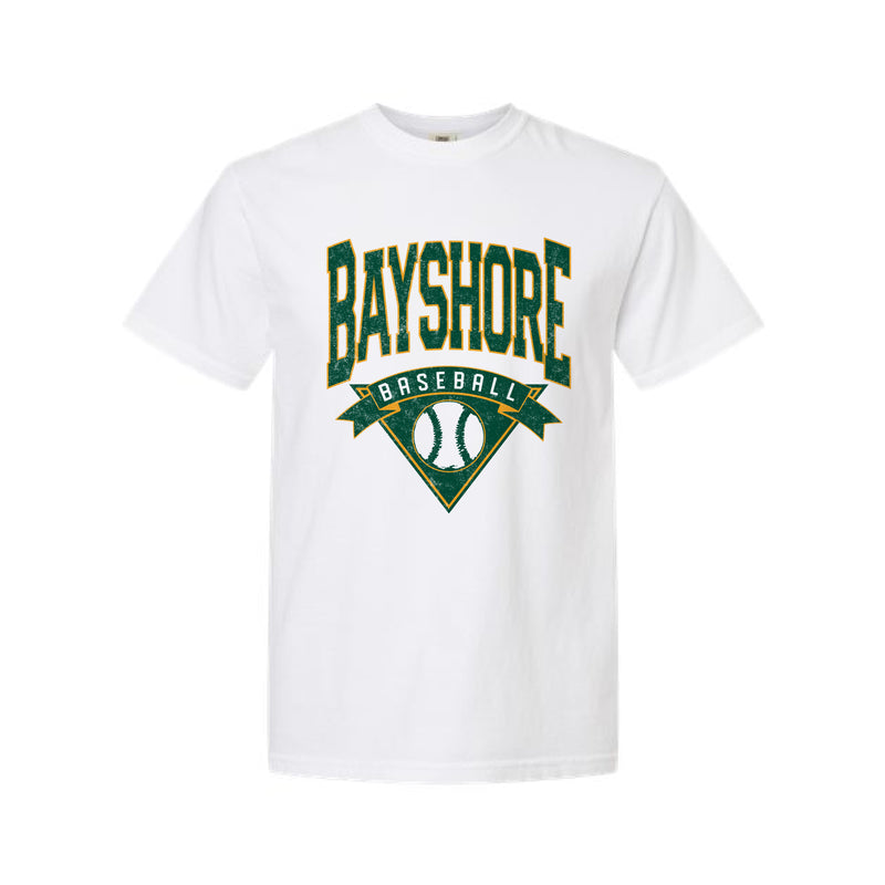 The Bayshore Baseball | Adult White Tee