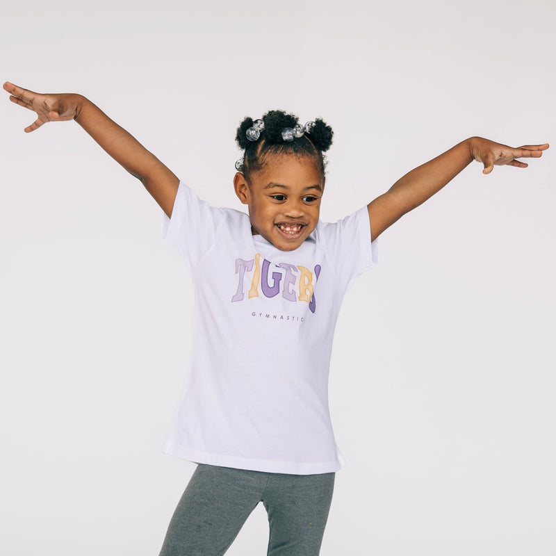 The Tigers Arch Gymnastics | White Toddler Tee