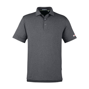 The Icon Logo | Embroidered Short Sleeve Black Heather Polo