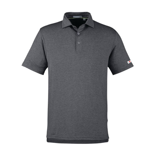 The Icon Logo | Embroidered Short Sleeve Black Heather Polo