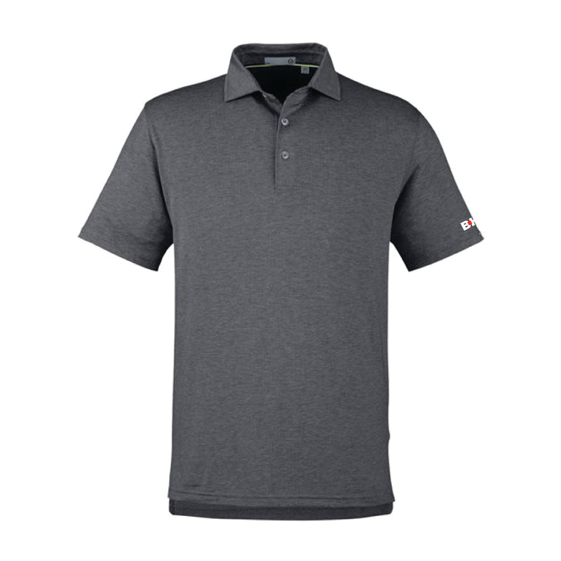 The Icon Logo | Embroidered Short Sleeve Black Heather Polo