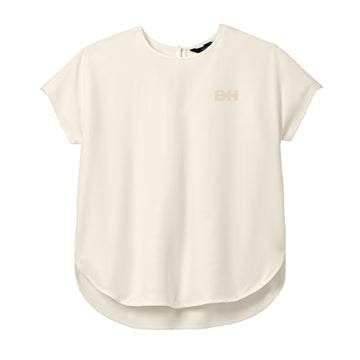 The Monochrome Icon Logo | Embroidered Ivory Chiffon Women's Crepe Long Sleeve