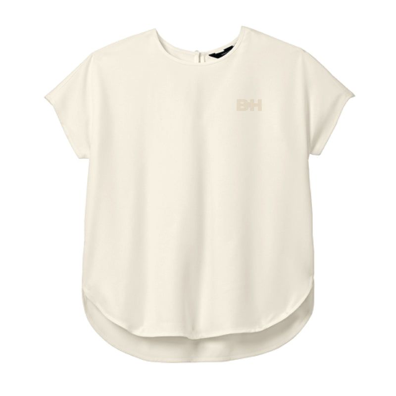 The Monochrome Icon Logo | Embroidered Ivory Chiffon Women&