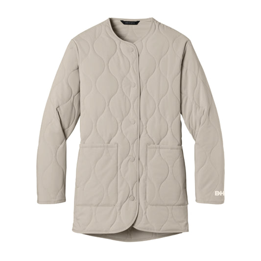 The Monochrome Icon Logo | Embroidered Almond Women's Quilted Liner Jacket