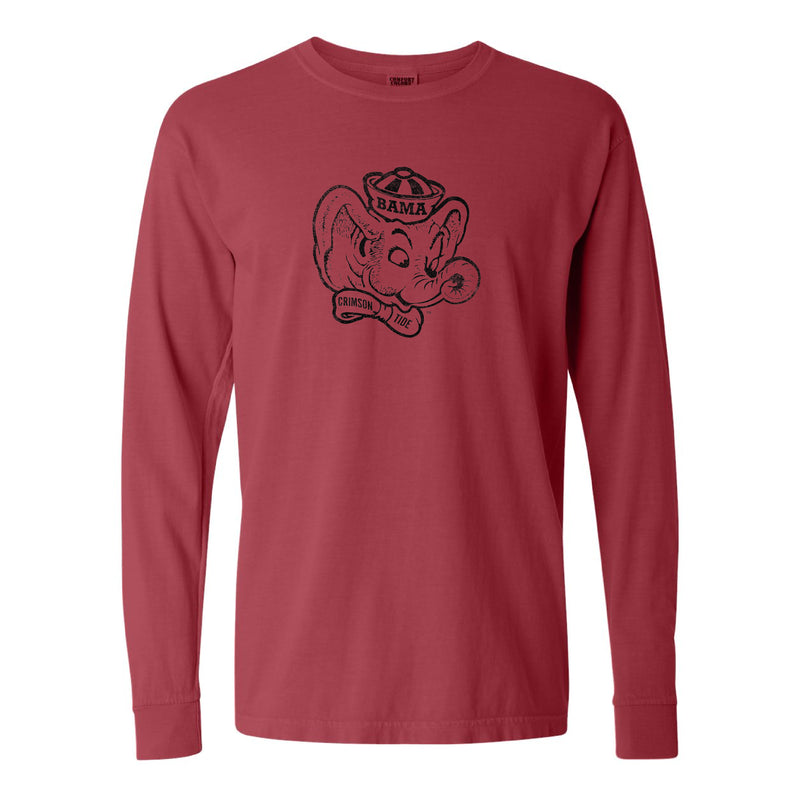 The Big Beanie Elephant Outline | Crimson Long Sleeve