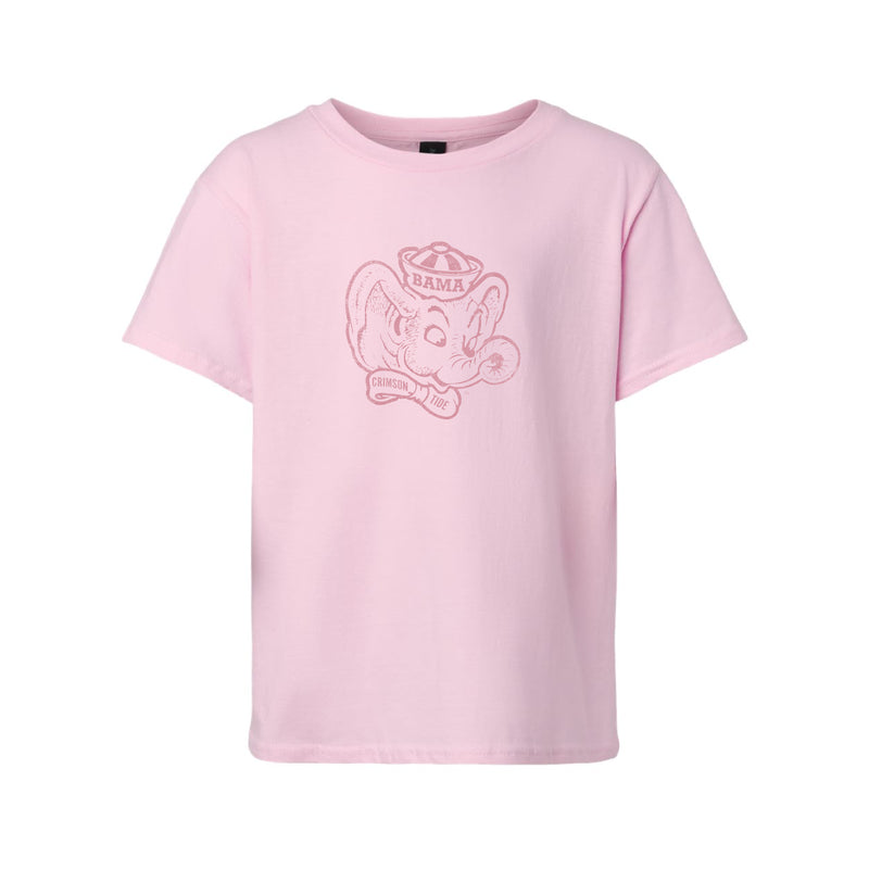 The Big Beanie Elephant Outline | Youth Pink Tee