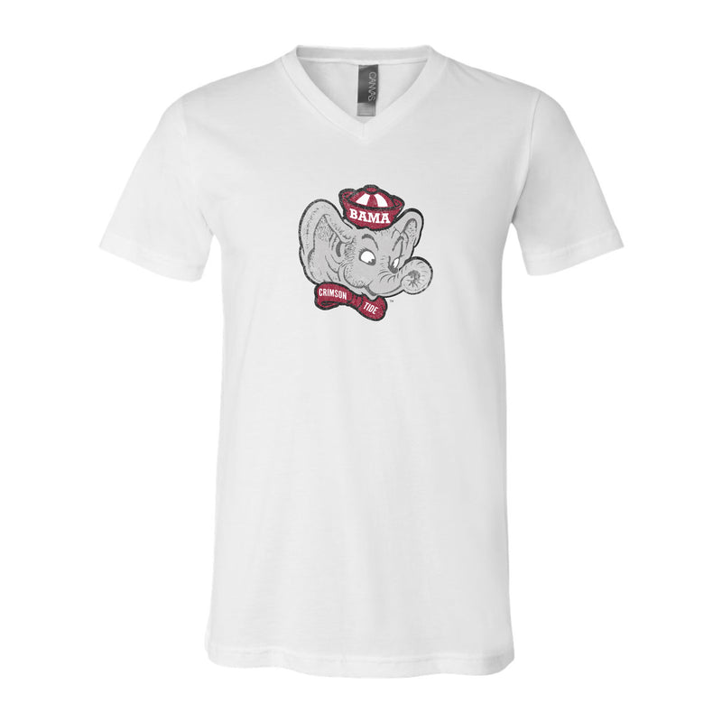 The Big Beanie Elephant | White V-Neck Tee