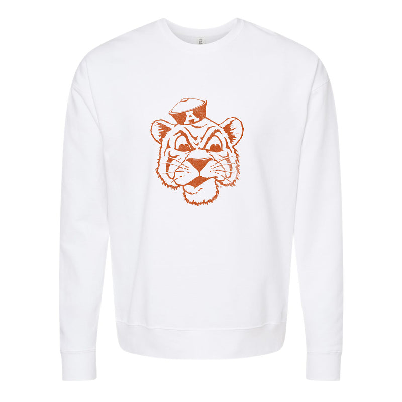 The Big Beanie Tiger Outline | White Sweatshirt