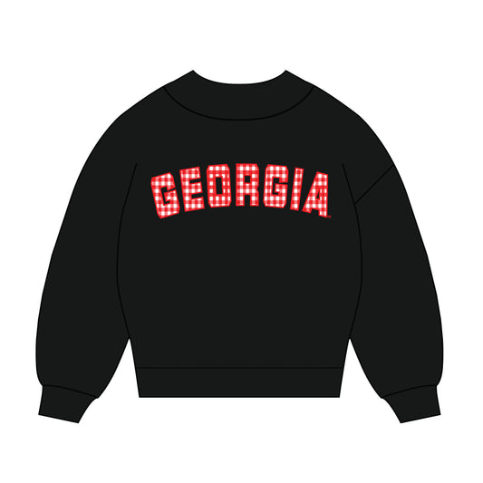 The Mallory Mockneck Georgia Gingham | Black