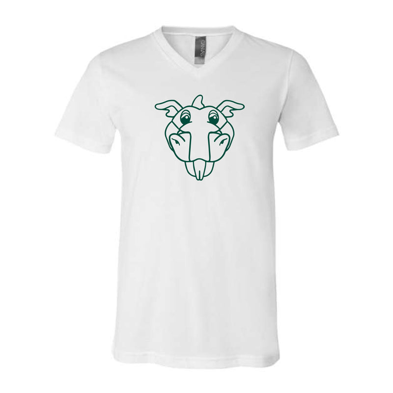 The Blaze Head Outline | White V-Neck Tee