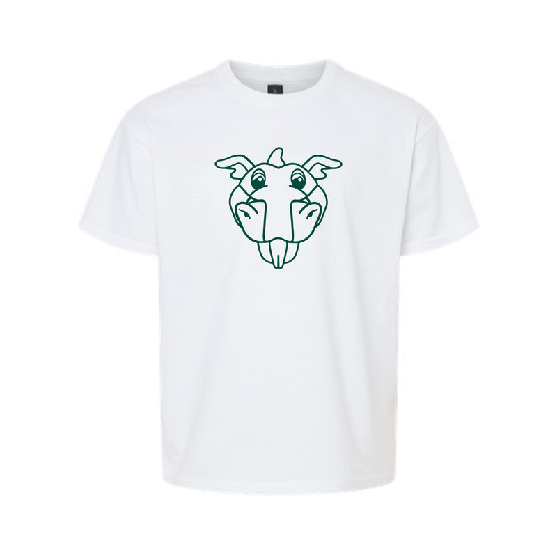 The Blaze Head Outline | Youth White Tee