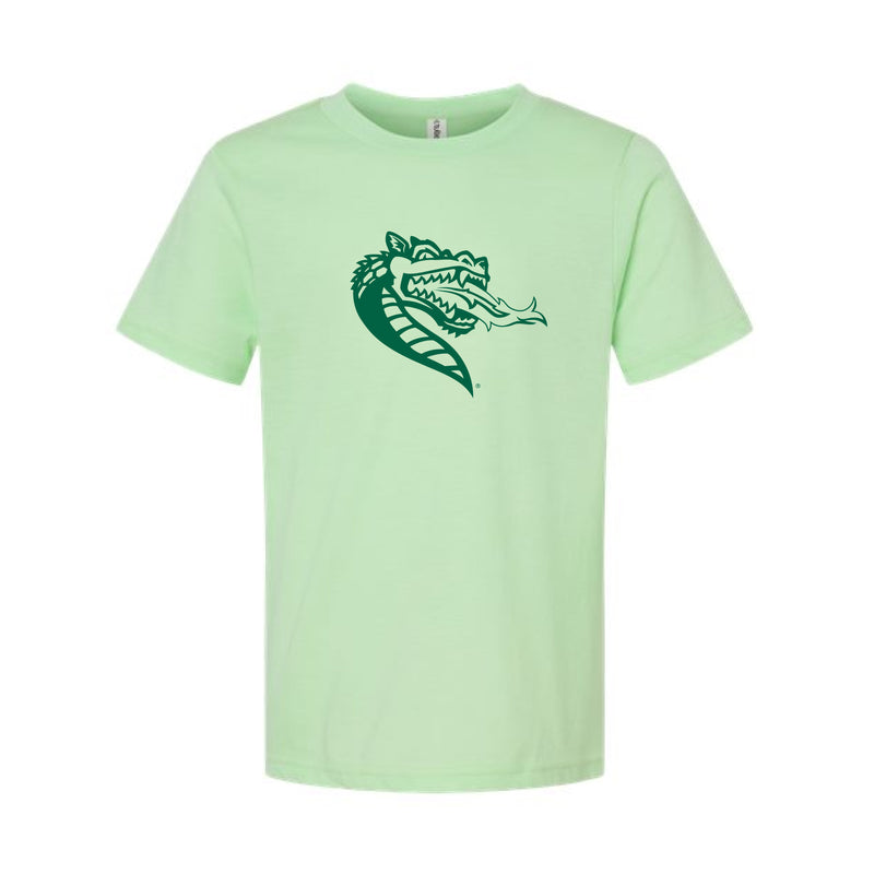 The Blaze Outline Logo | Youth Heather Neo Mint Tee