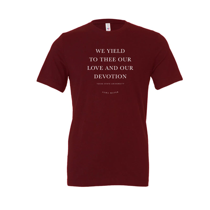 The TXST Alma Mater | Maroon Tee