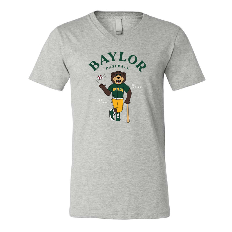 The Bruiser Baseball Player | Athletic Heather V-Neck Tee