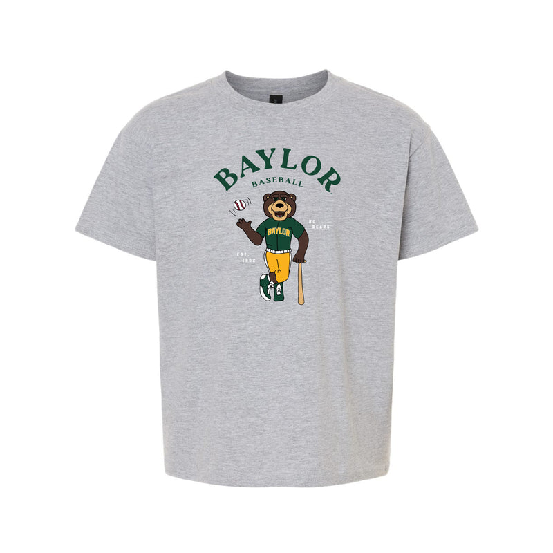 The Bruiser Baseball Player | Youth Sport Grey Tee