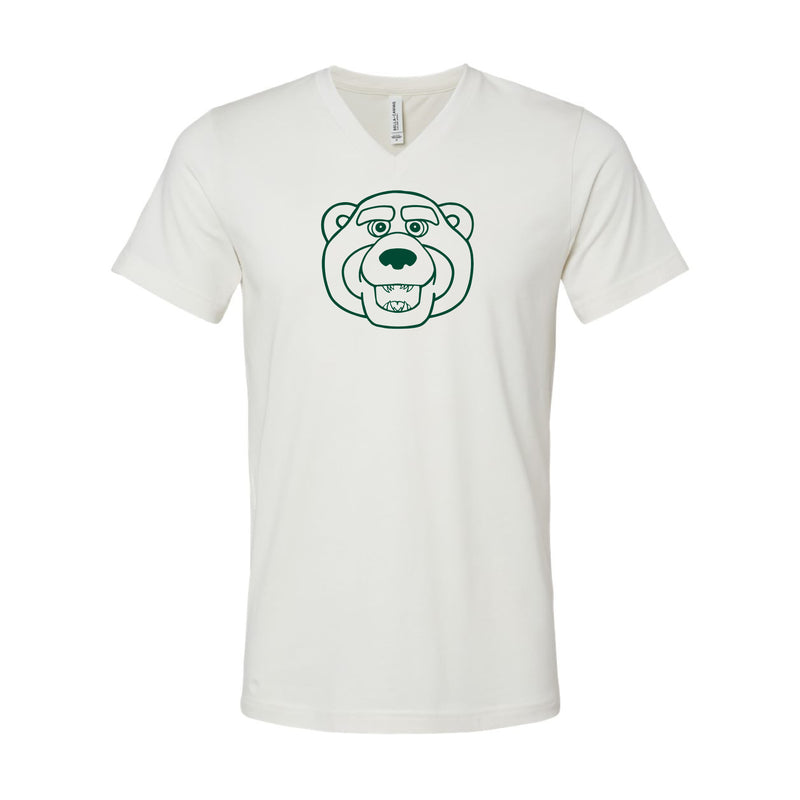 The Bruiser Head Outline | Vintage White V-Neck Tee