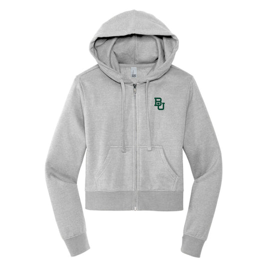 The BU Logo | Embroidered Light Heather Grey Full-Zip