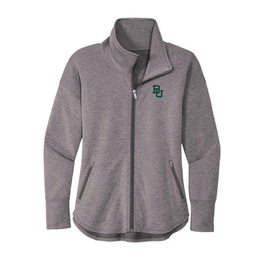 The BU Logo | Petrol Grey Heather Full-Zip Fleece