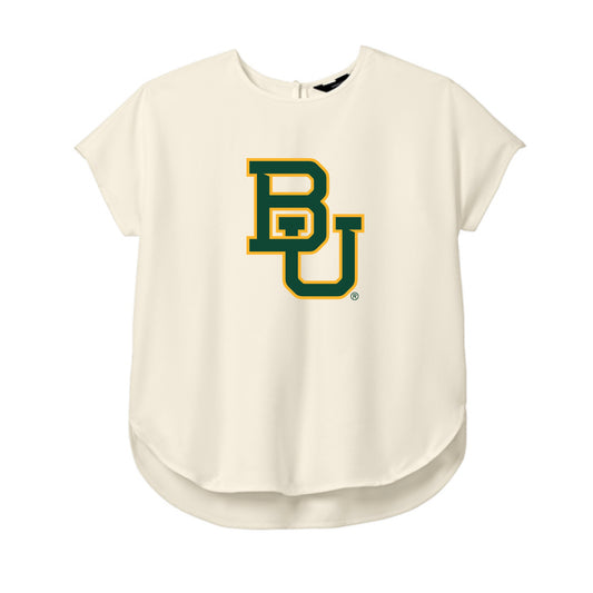 The BU Logo | Ivory Chiffon Stretch Crepe Crew